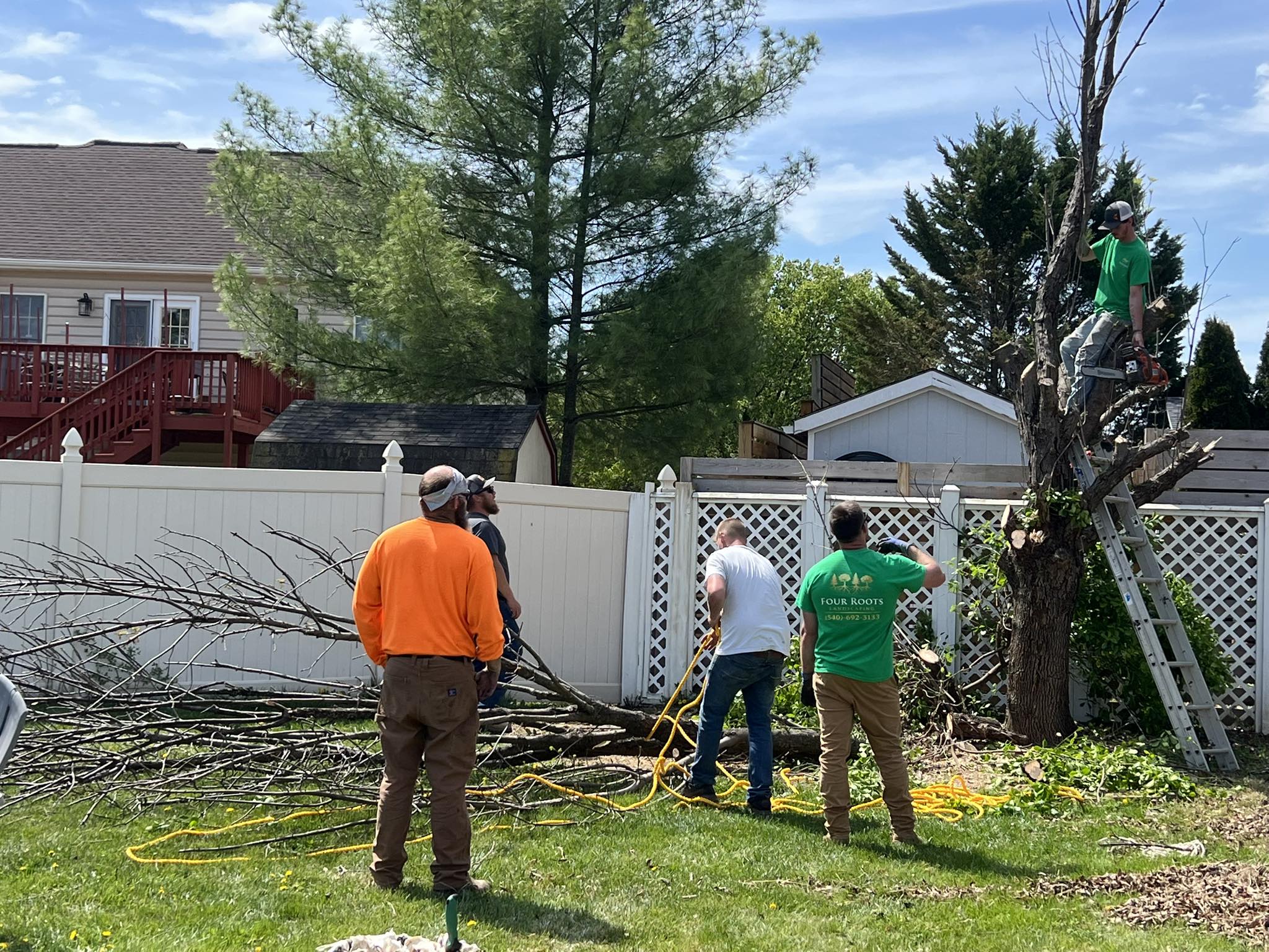 Four Roots Landscaping crew working in Winchester VA
